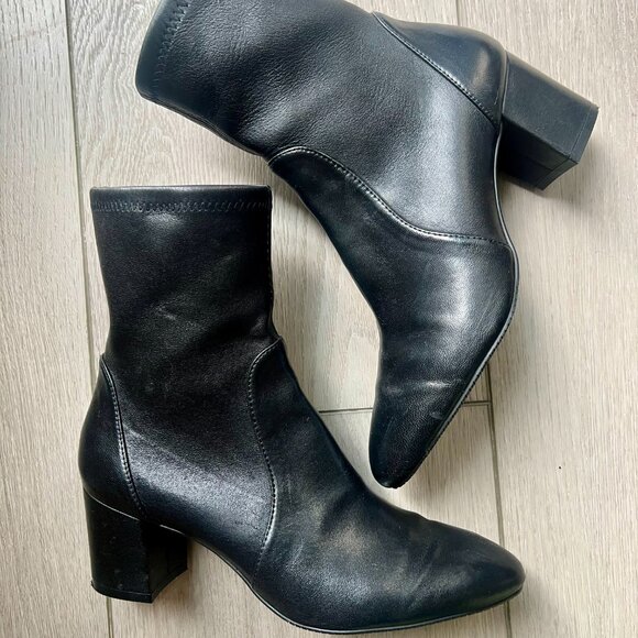Stuart Weitzman Black Leather Boots – Size 5 (Worn Once!) - Picture 1 of 5